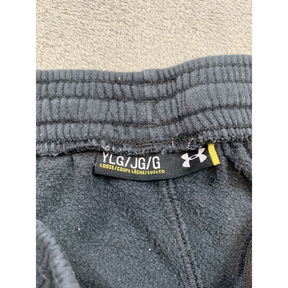 Under Armour Boys Youth Large Black Fleece Sweatpants Workout athletic joggers - Picture 3 of 10